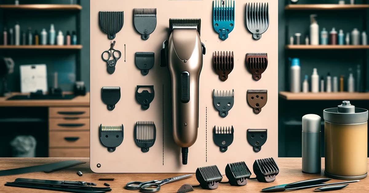 Different types of clipper guards in professional styling process