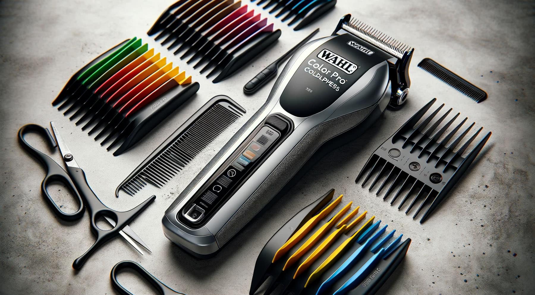 Wahl Color Pro Cordless Hair Clipper with color-coded guide combs
